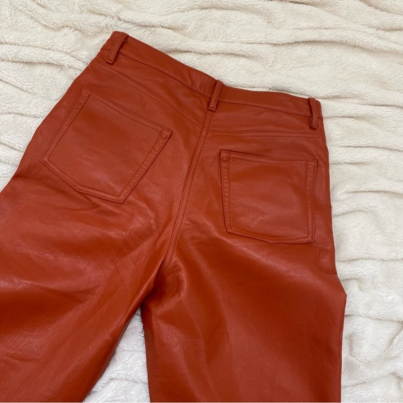 Wilfred Melina orange vegan leather straight leg pants - Picture 5 of 8